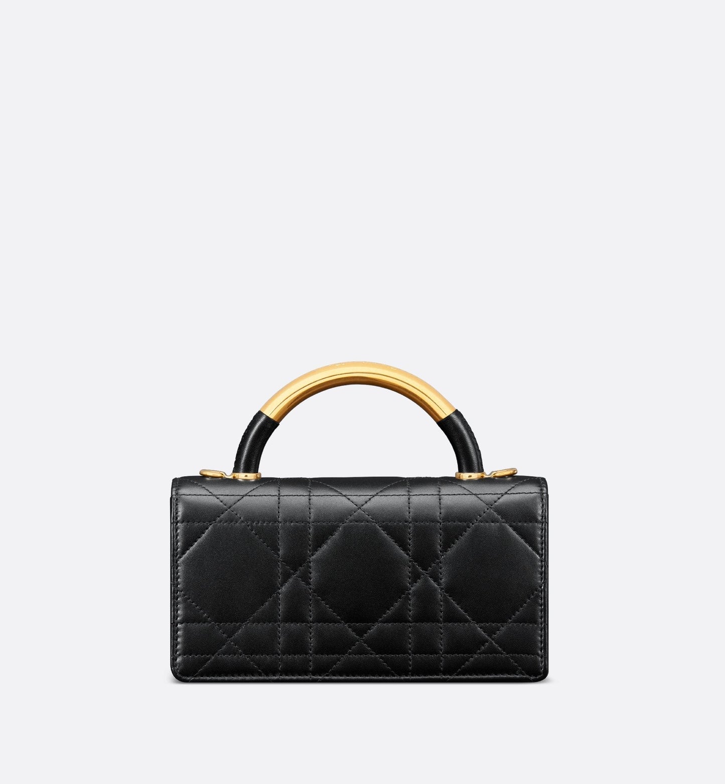 Mini Luxury Dior Ange Bag Black Macrocannage Lambskin