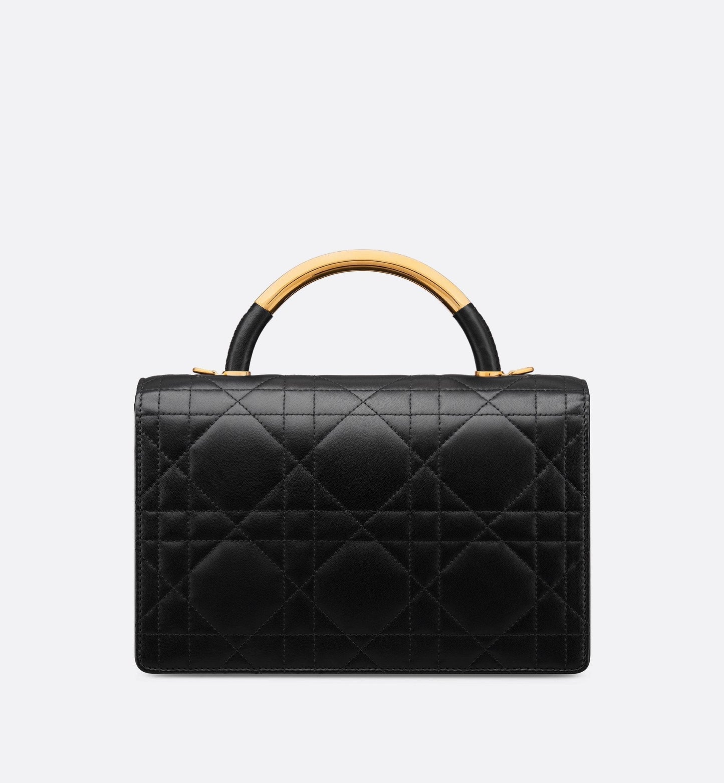 Medium Luxury Dior Ange Bag Black Macrocannage Lambskin