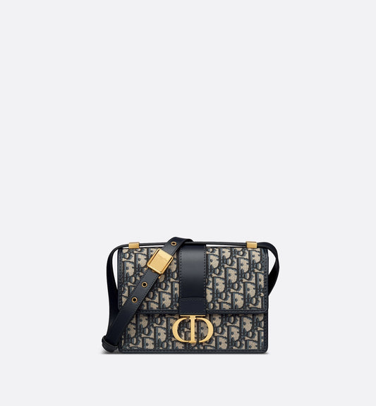 Small 30 Montaigne Bag Blue Luxury Dior Oblique Jacquard