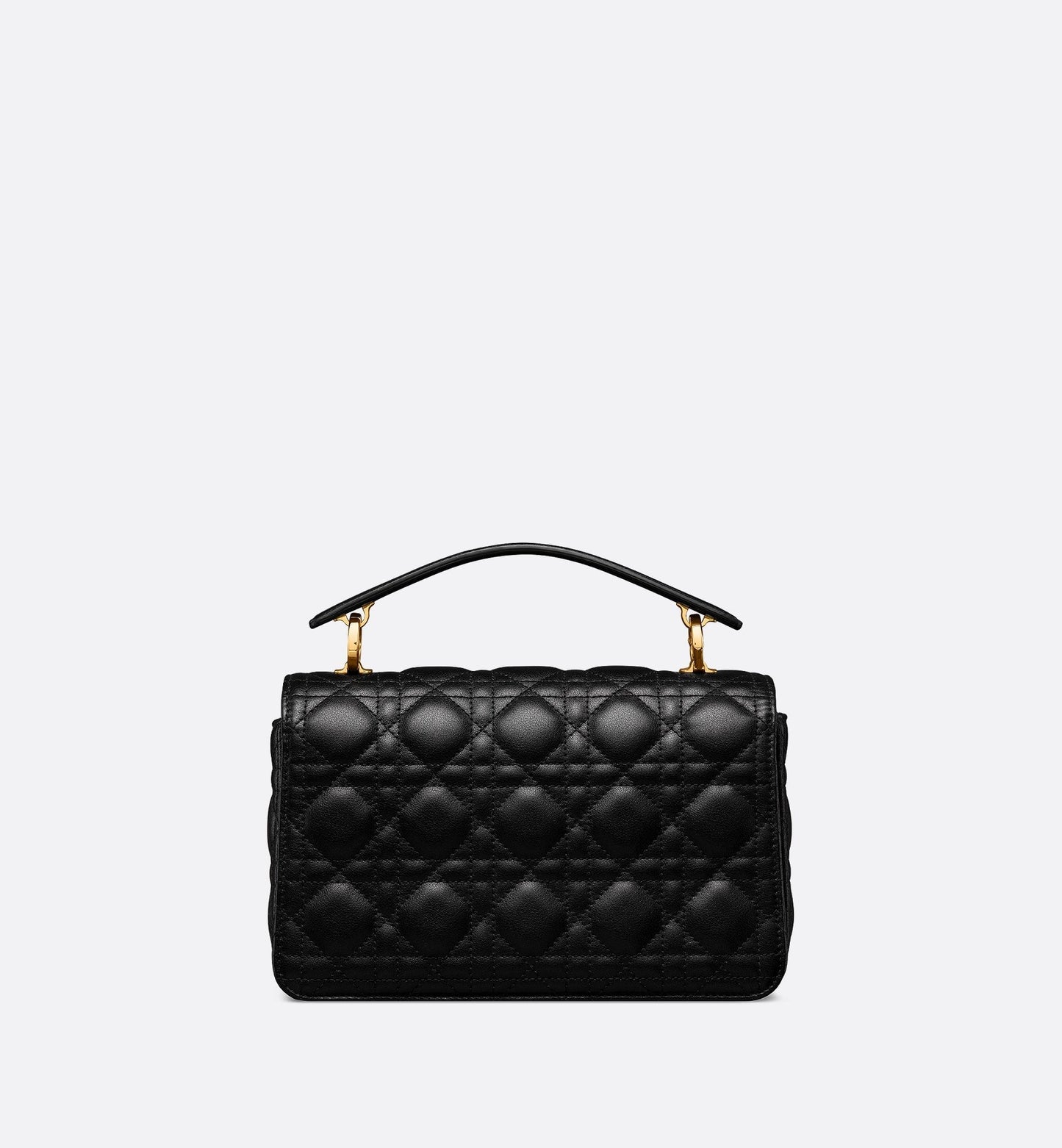 Small Luxury Dior Jolie Top Handle Bag Black Cannage Calfskin