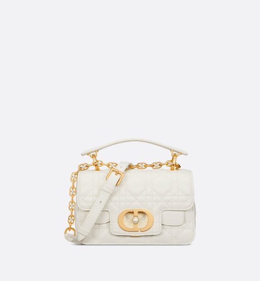 Mini Luxury Dior Jolie Top Handle Bag Latte Cannage Calfskin