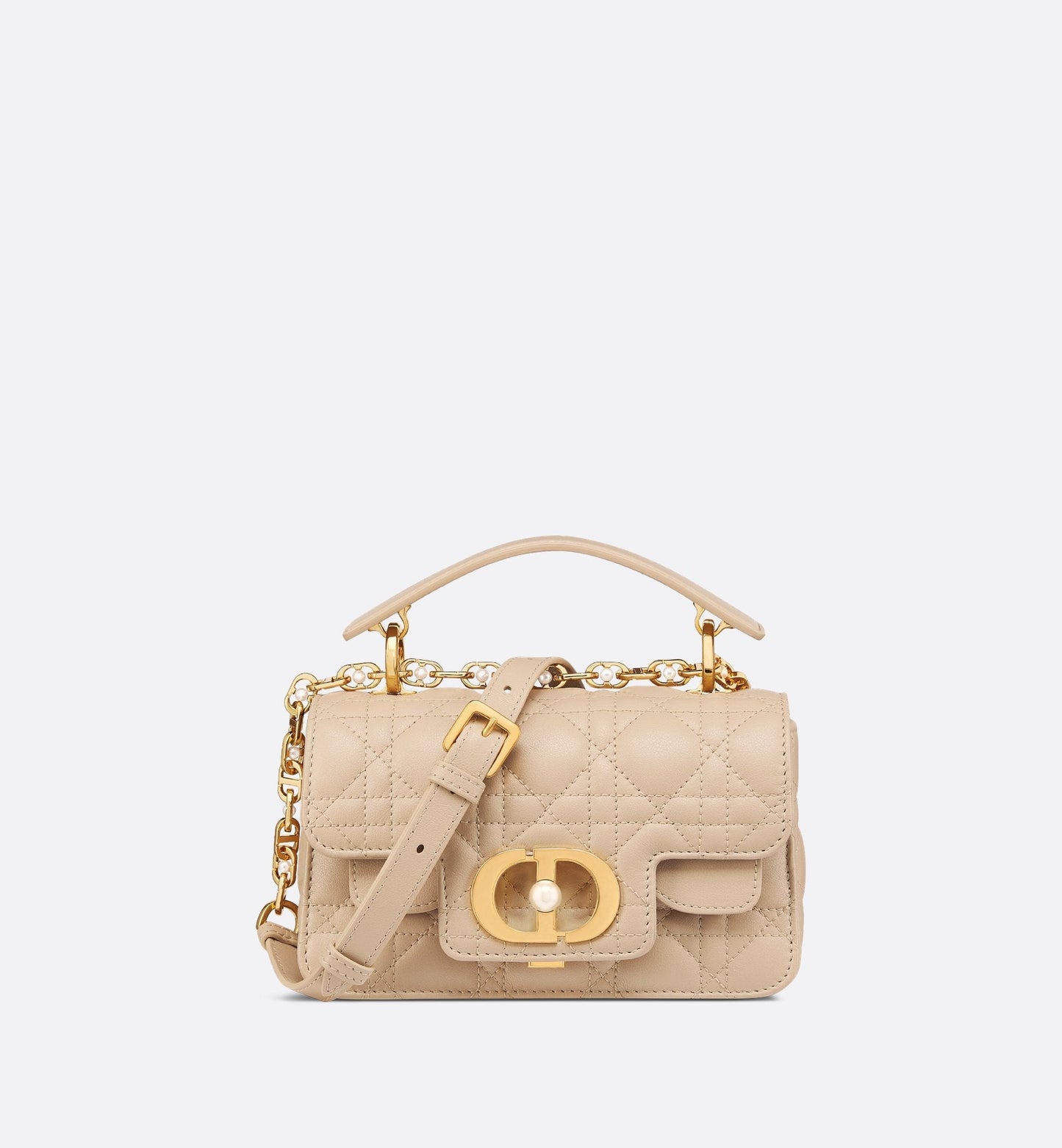Mini Luxury Dior Jolie Top Handle Bag Powder Beige Cannage Calfskin