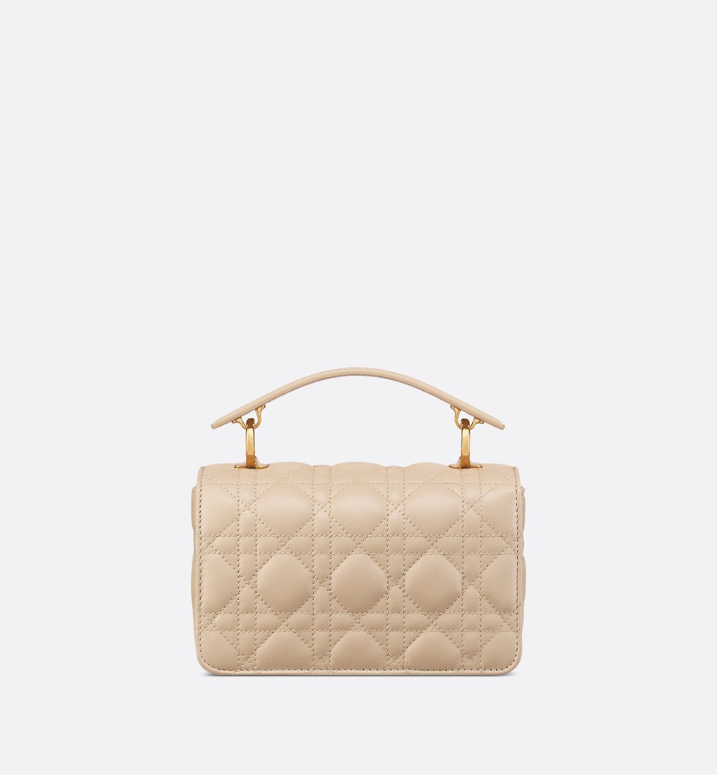 Mini Luxury Dior Jolie Top Handle Bag Powder Beige Cannage Calfskin