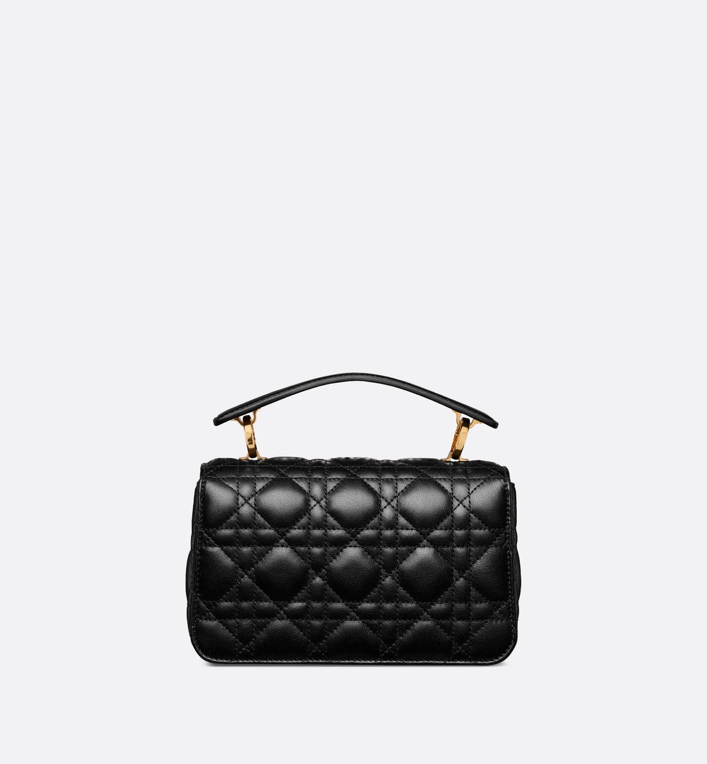 Mini Luxury Dior Jolie Top Handle Bag Black Cannage Calfskin