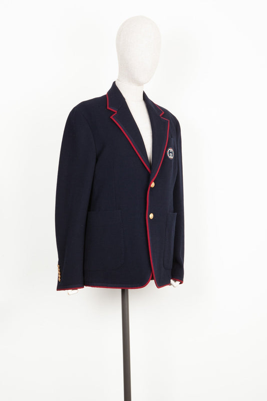 Luxury Gucci Trending 2025 Knit Jacket Blue