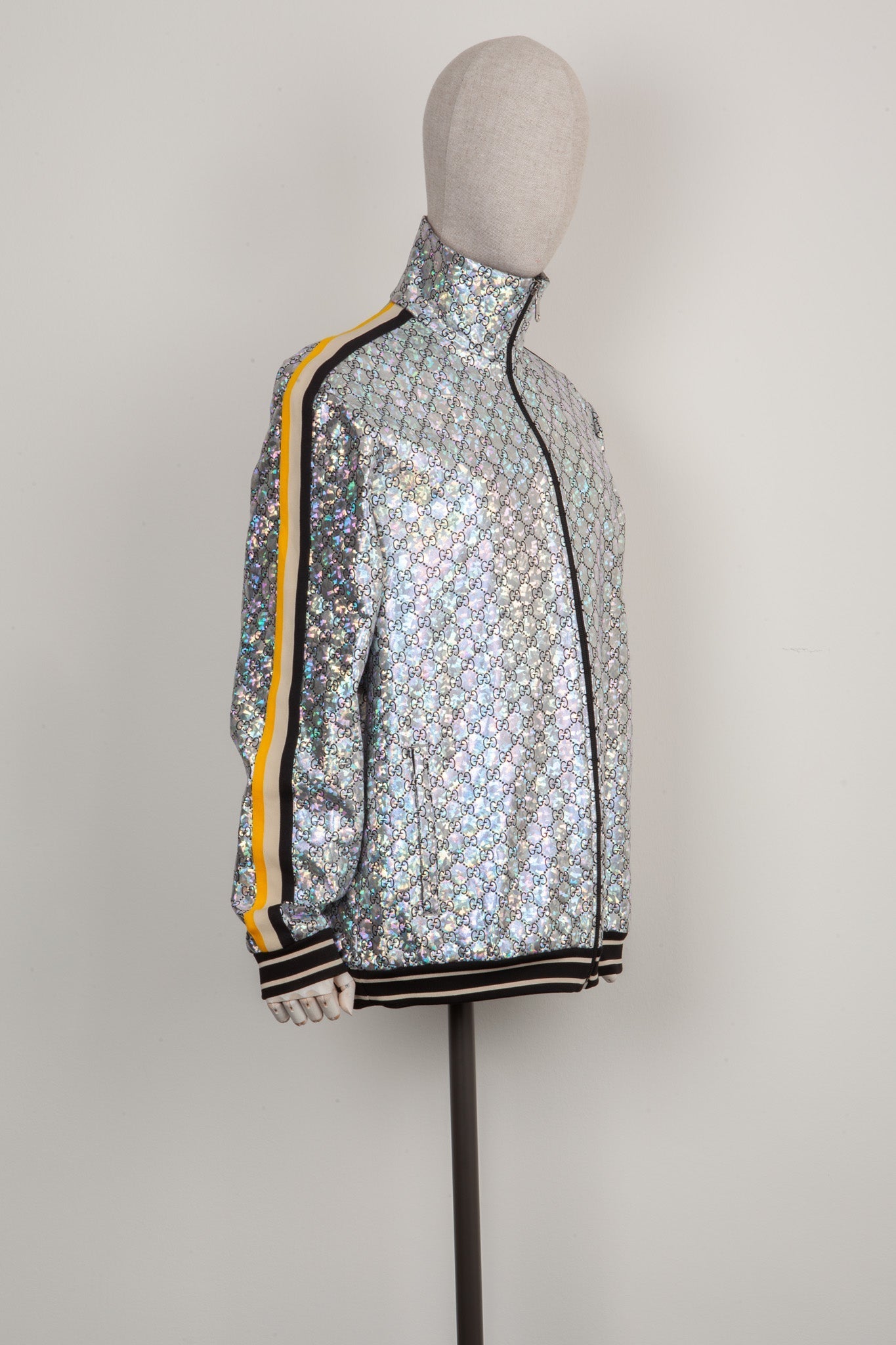 Luxury Gucci Trending 2025 Monogram Bomber Jacket Silver