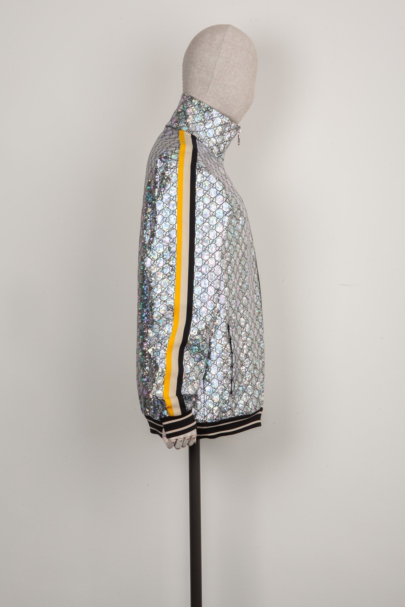 Luxury Gucci Trending 2025 Monogram Bomber Jacket Silver