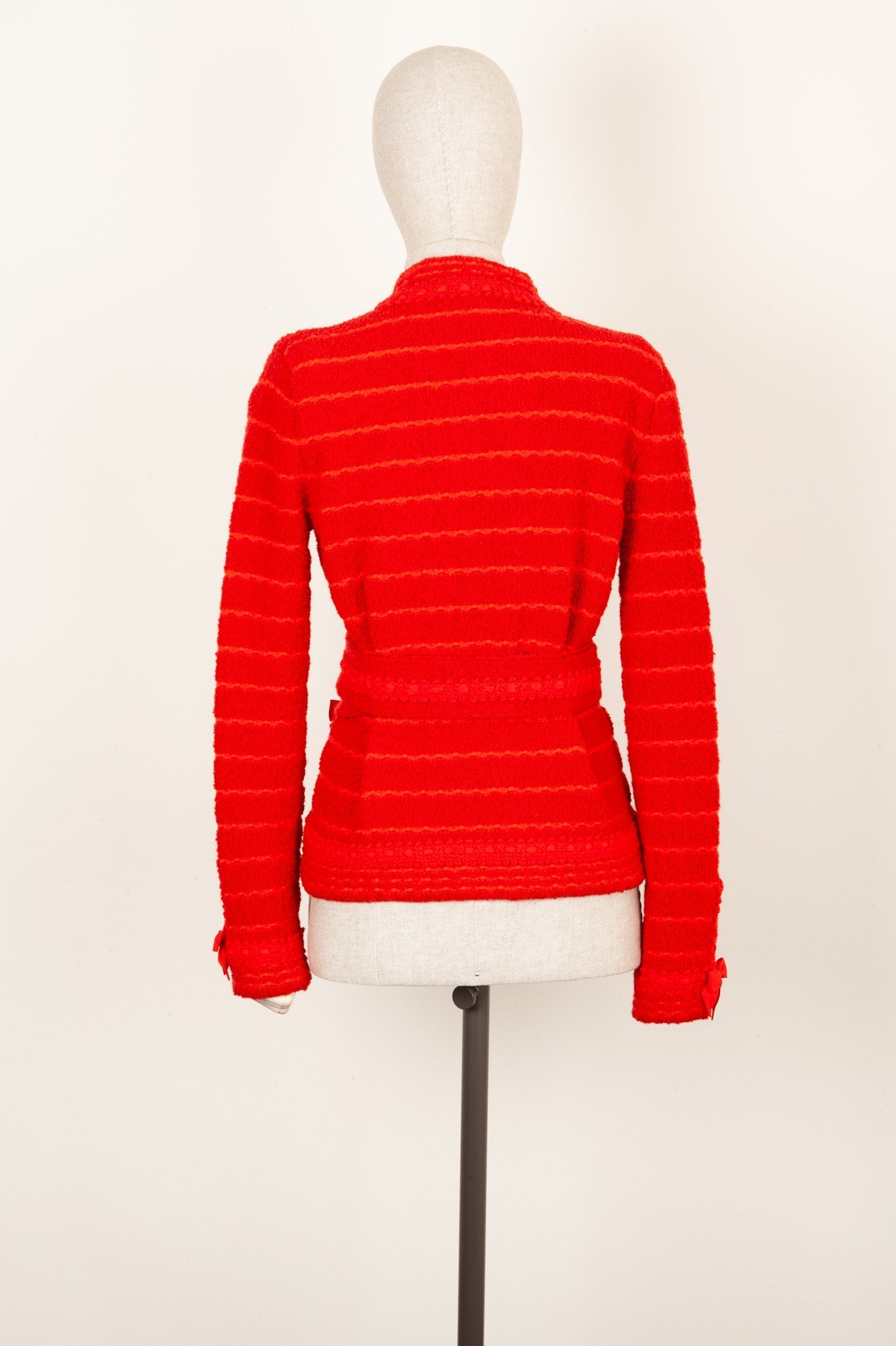 Luxury Gucci Trending 2025 Knit Jacket Red with Belt