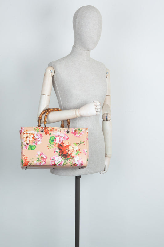 Luxury Gucci Trending 2025 Bloom Bamboo Tote Bag Pink