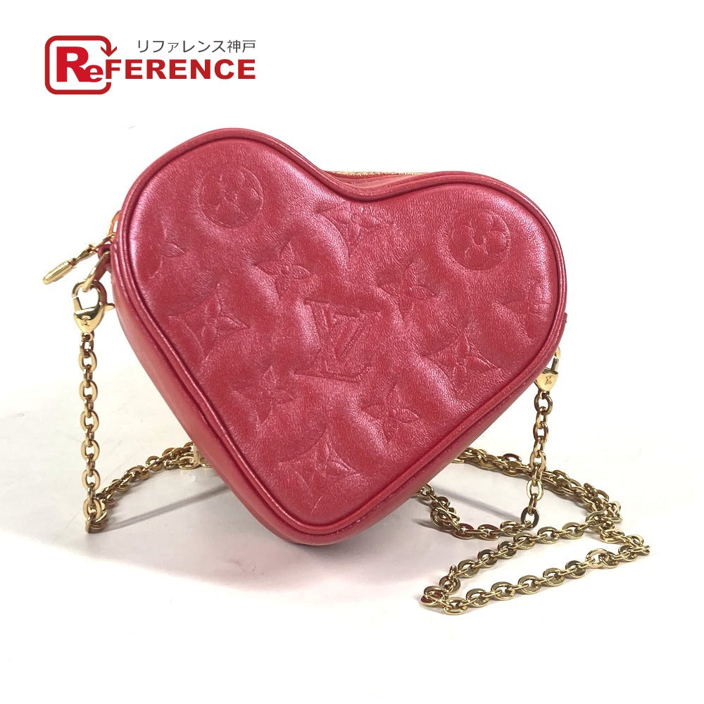 LOUIS VUITTON Shoulder Bag  M80837  leather Red Monogram Heart on Chain