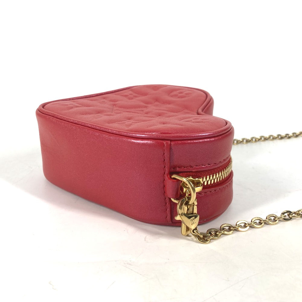 LOUIS VUITTON Shoulder Bag  M80837  leather Red Monogram Heart on Chain