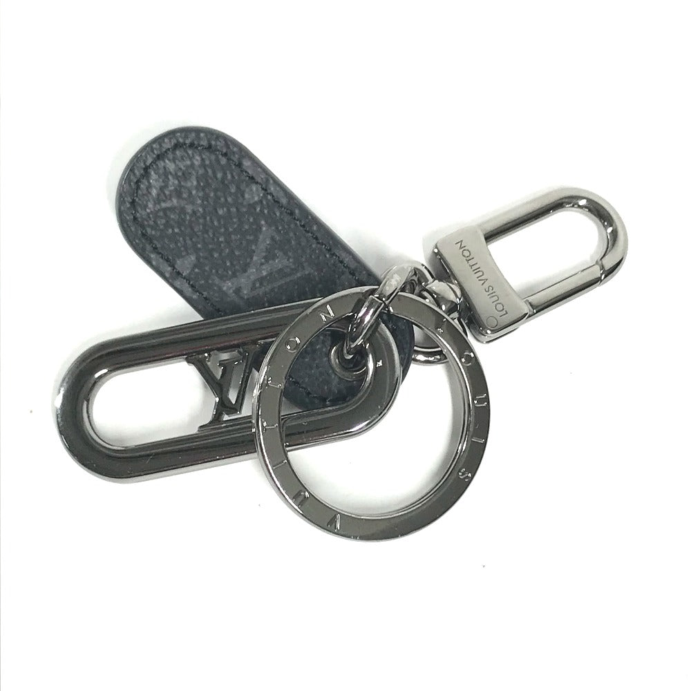 LOUIS VUITTON key ring M00927 Leather, Metal black Monogram Eclipse Keychain/LV Signature Chain mens