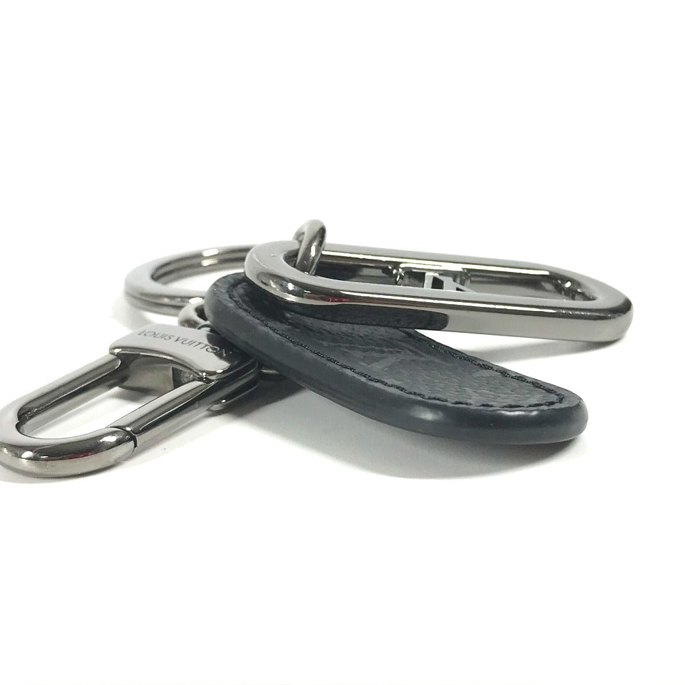 LOUIS VUITTON key ring M00927 Leather, Metal black Monogram Eclipse Keychain/LV Signature Chain mens