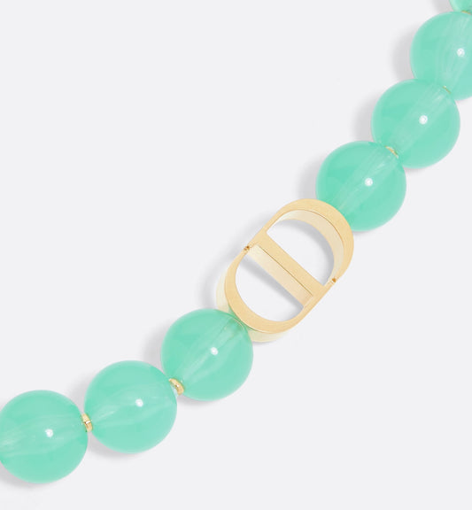 Luxury Dioriviera 30 Montaigne Choker Gold Finish Metal And Aquamarina Resin Pearls
