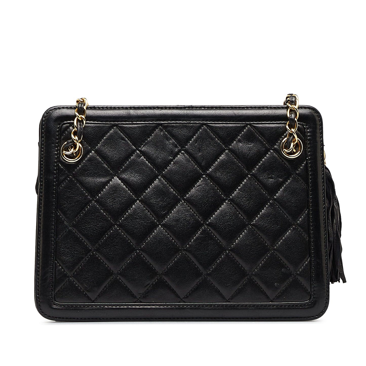 Luxury Chanel Shoulder Bag Black Lambskin Gold