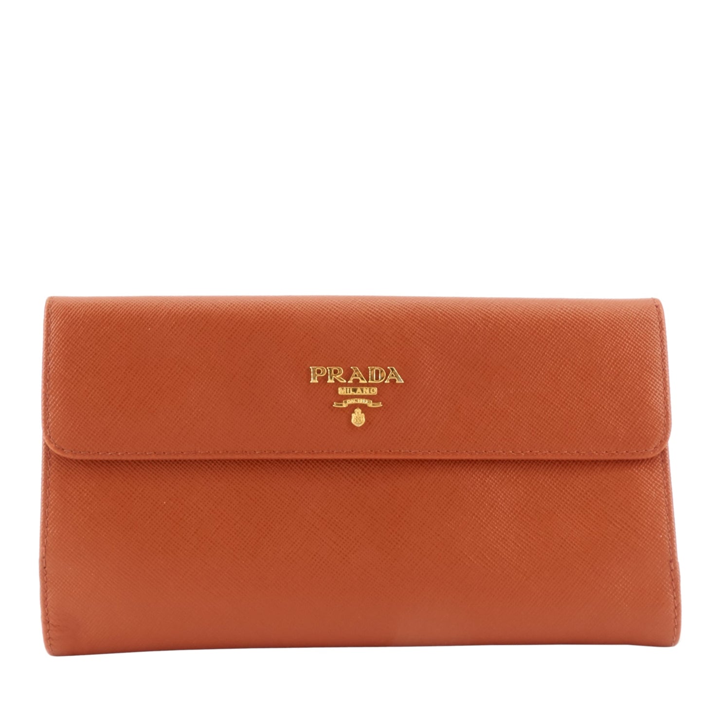Luxury PradaContinental Logo Saffiano Leather Wallet