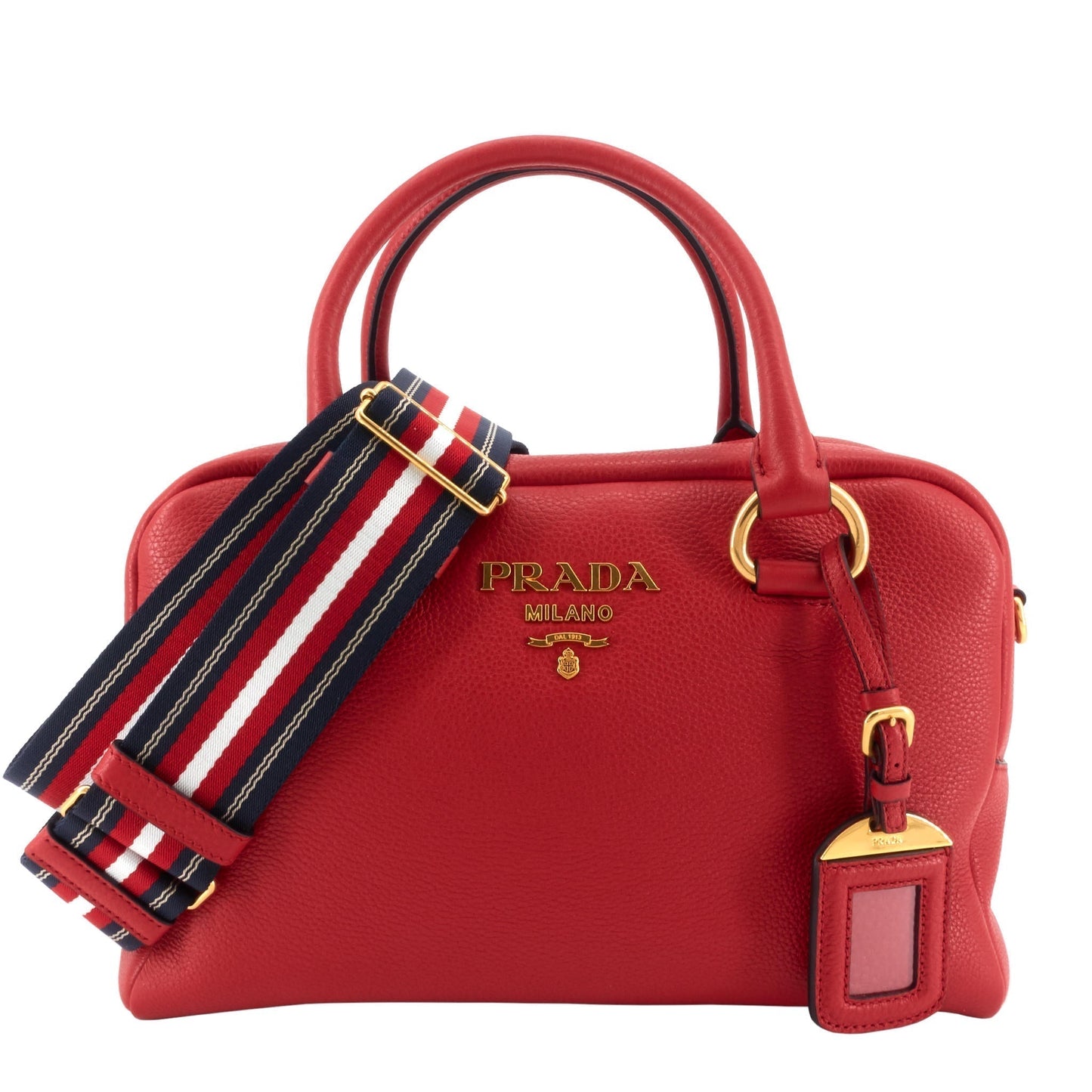 Luxury PradaConvertible Bauletto Vitello Phenix Leather Bag