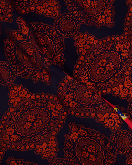 Luxury Gucci Red and Blue Silk GG & Floral Jacquard Trousers Size XXS (UK 4)