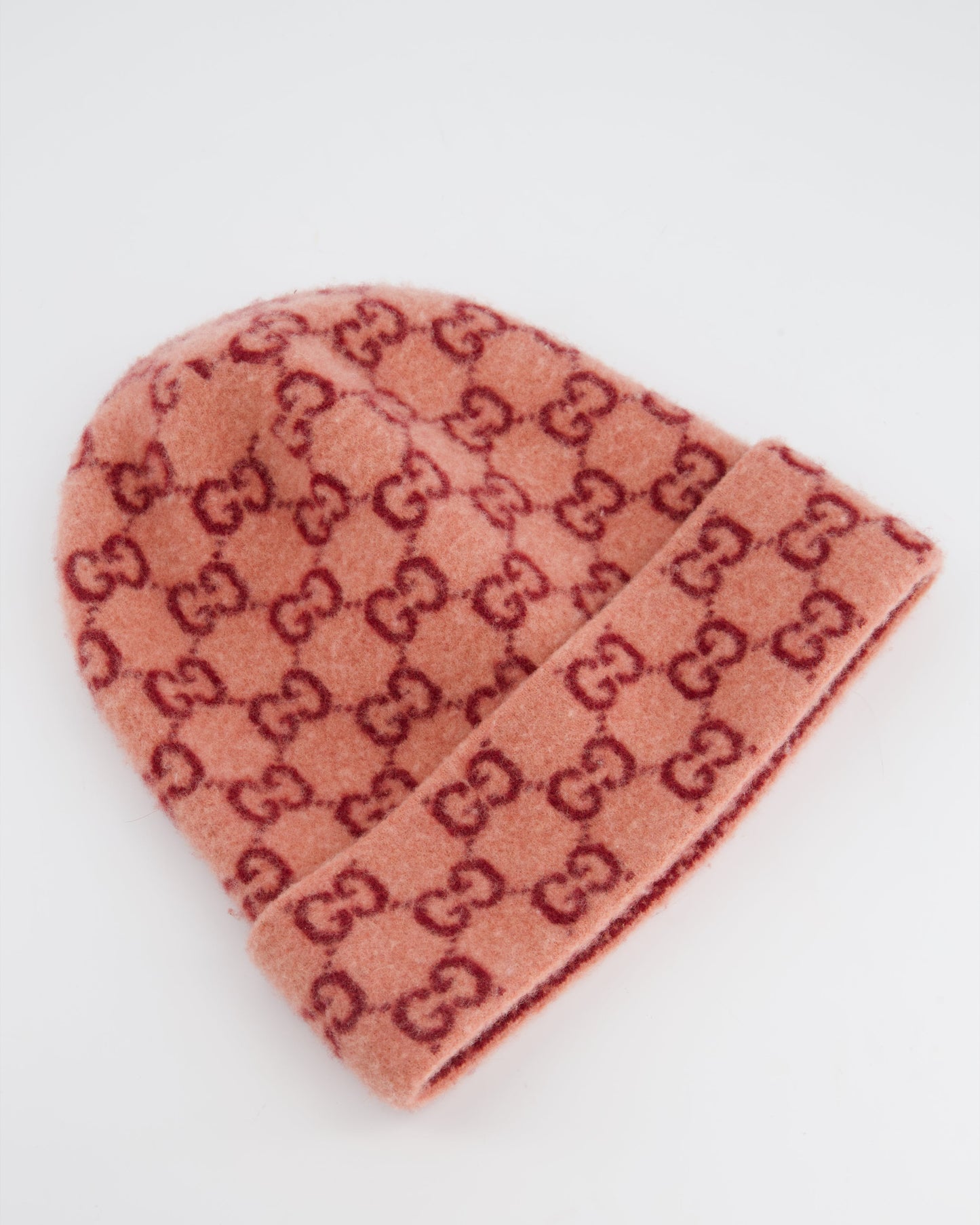 Luxury Gucci Pink GG Wool Beanie Hat Size M