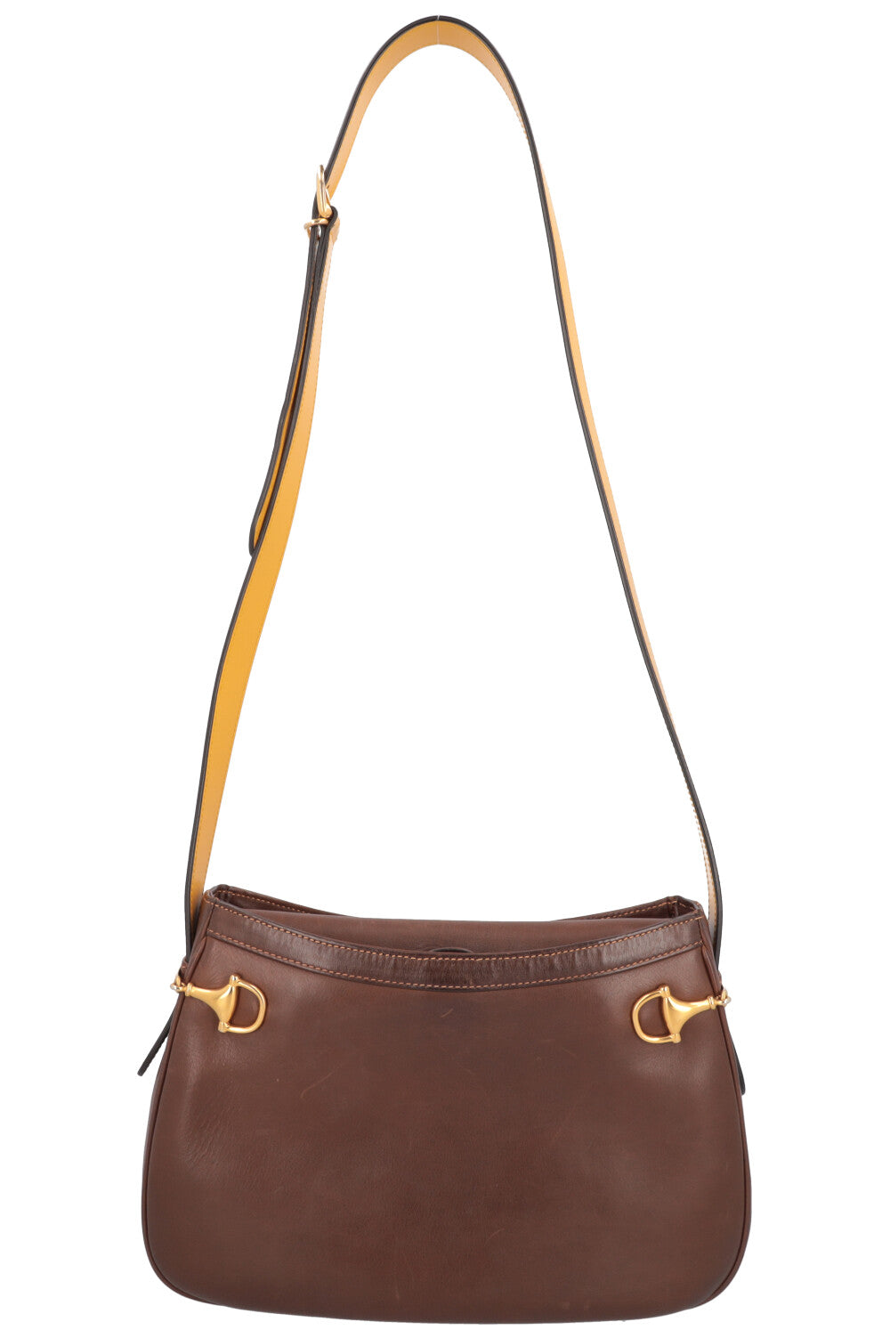 Luxury Gucci Trending 2025 Horsebit Crossbody Bag Brown Yellow