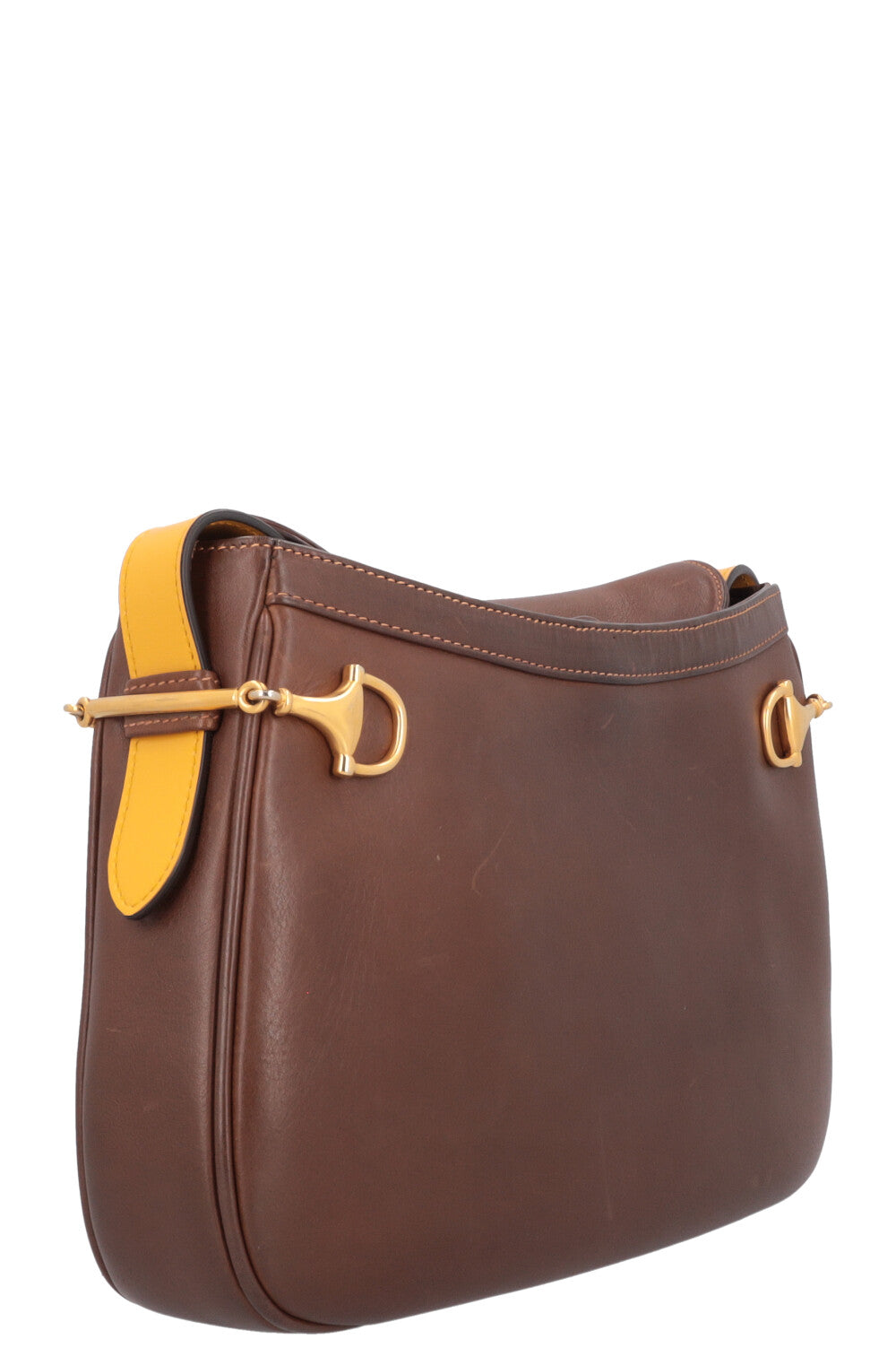 Luxury Gucci Trending 2025 Horsebit Crossbody Bag Brown Yellow
