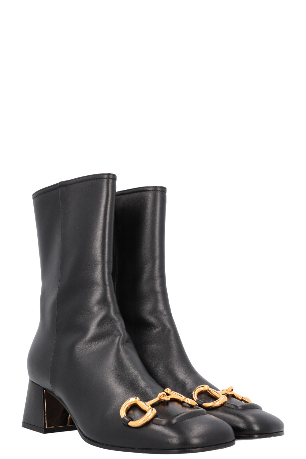 Luxury Gucci Trending 2025 Horsebit Ankle Boots Black