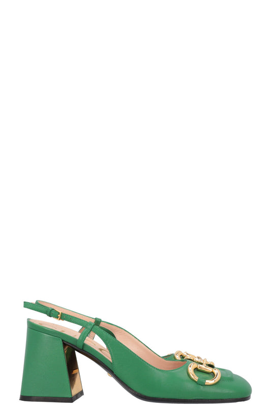 Luxury Gucci Trending 2025 Horsebit Block Heels Green