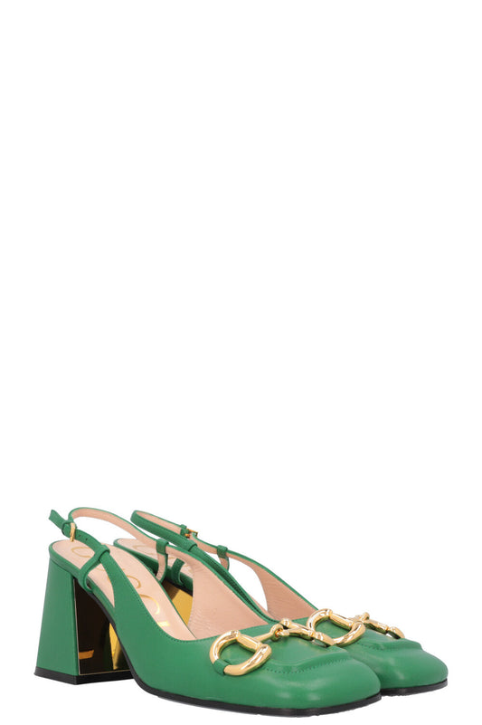 Luxury Gucci Trending 2025 Horsebit Block Heels Green