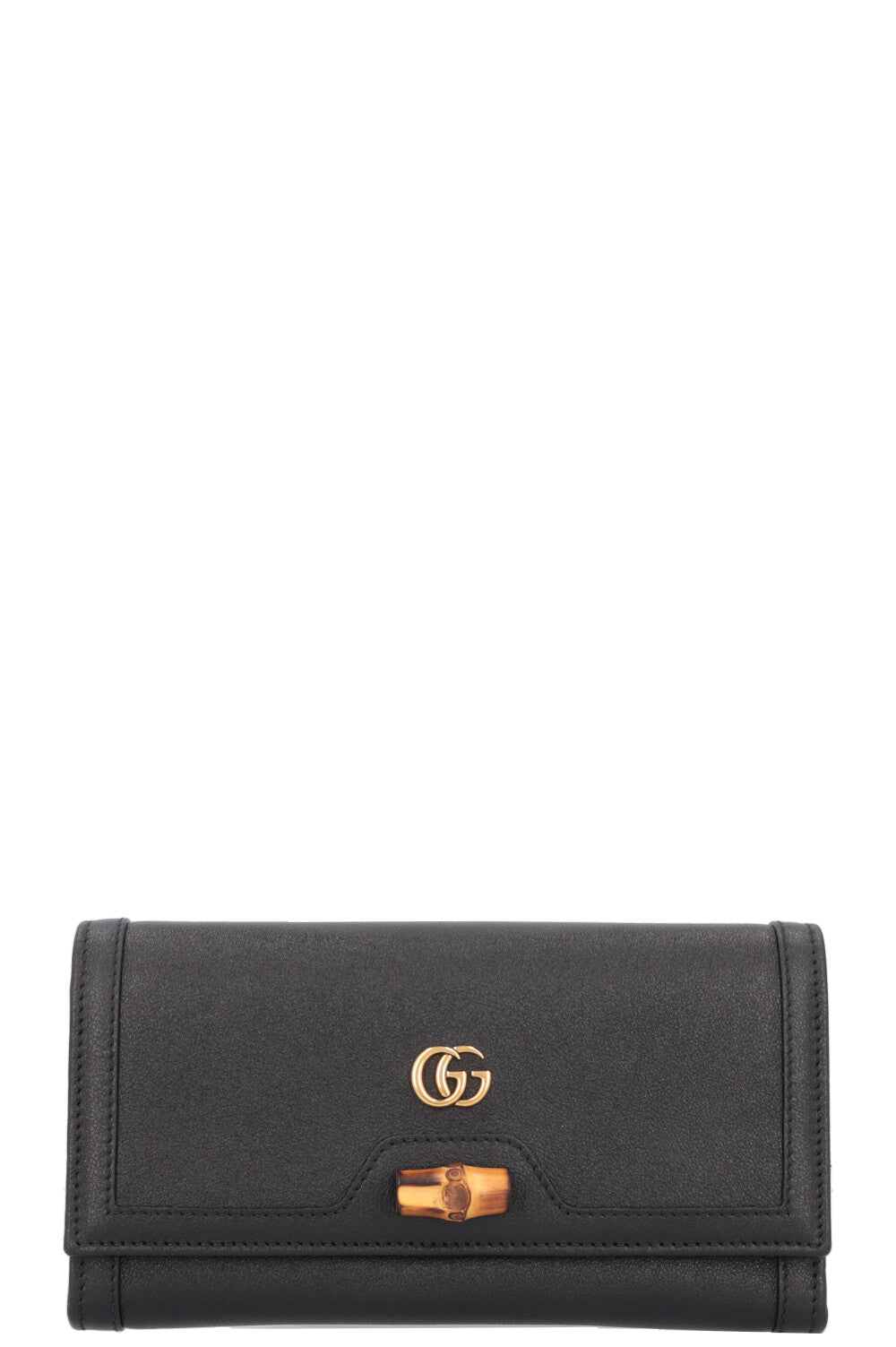 Luxury Gucci Trending 2025 Bamboo Long Wallet Black