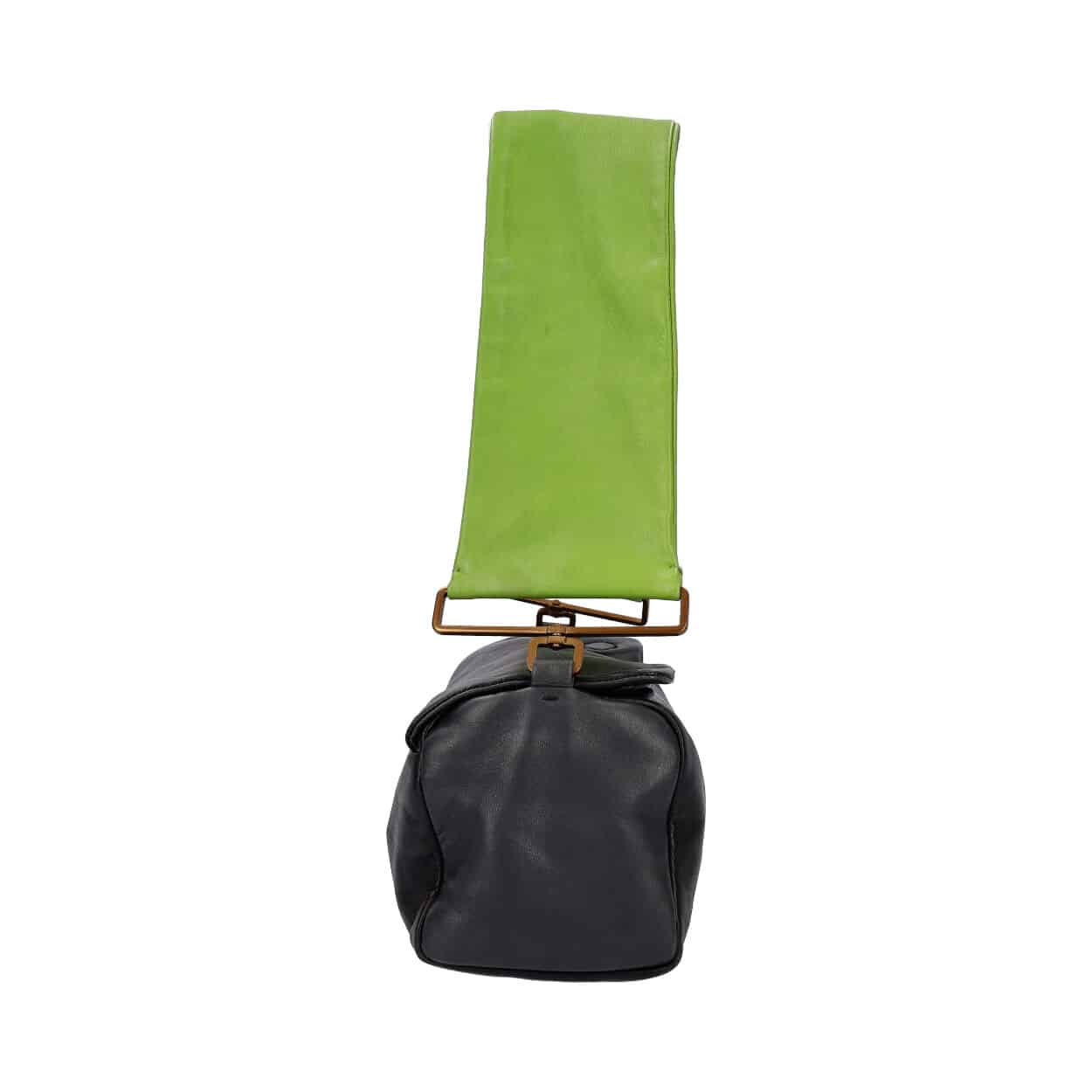 Luxury PradaLeather Shoulder Bag Black/Green