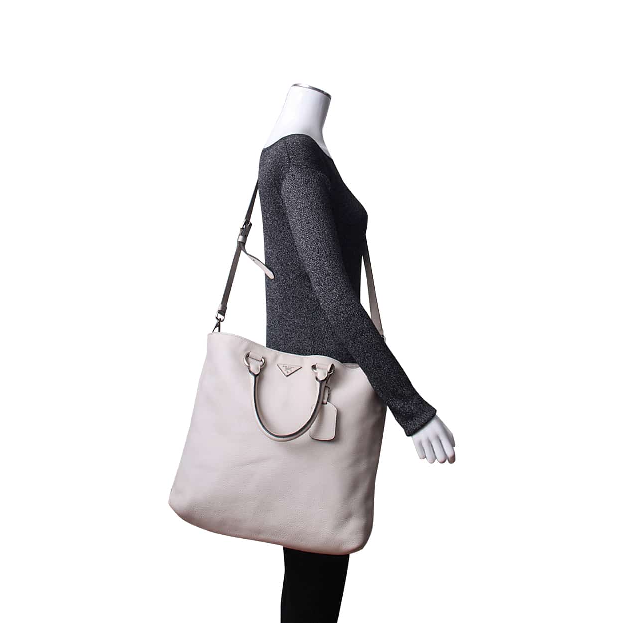 Luxury PradaLeather Tote White