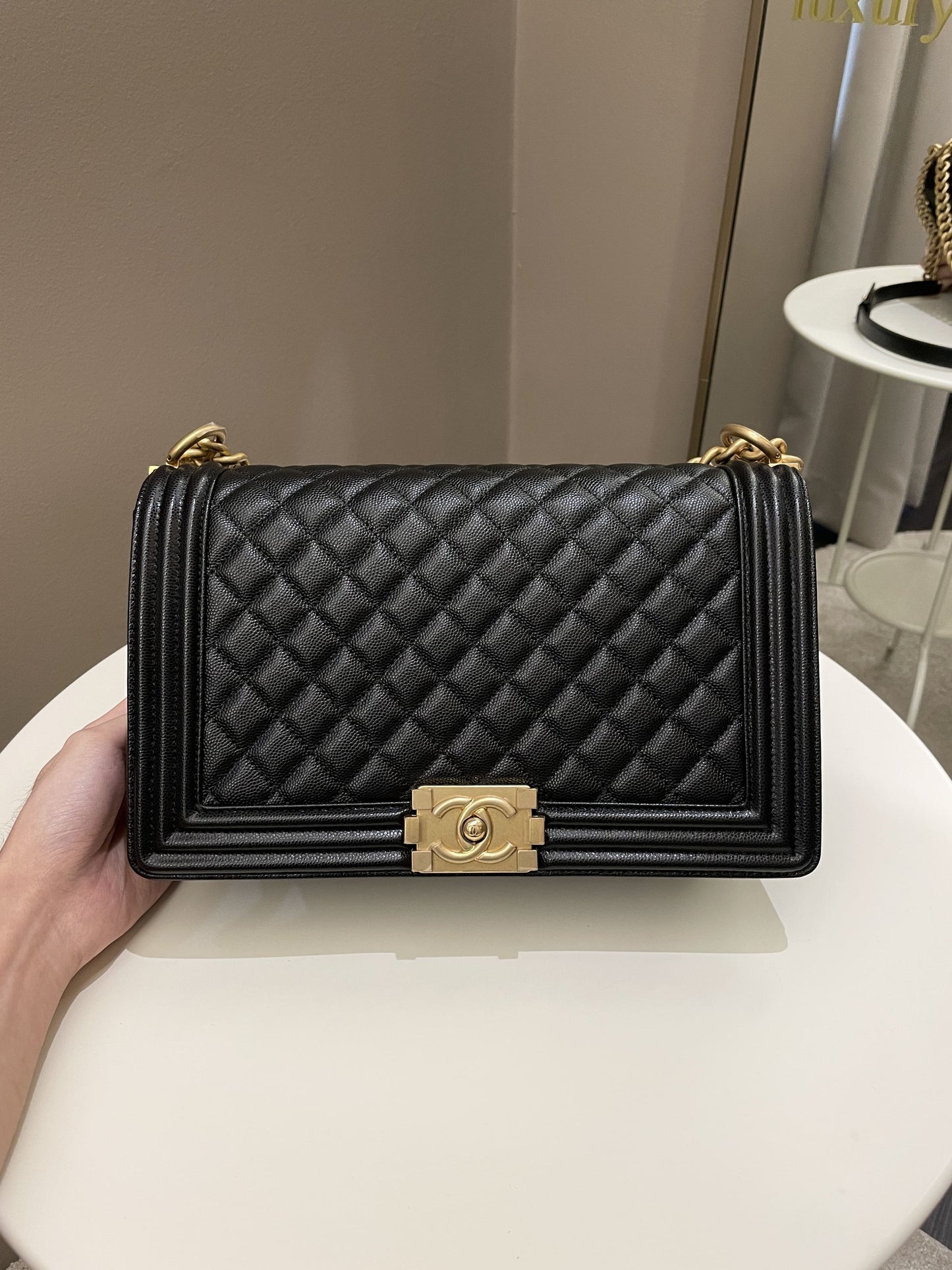 Luxury Chanel Quilted New Medium Boy Black Caviar