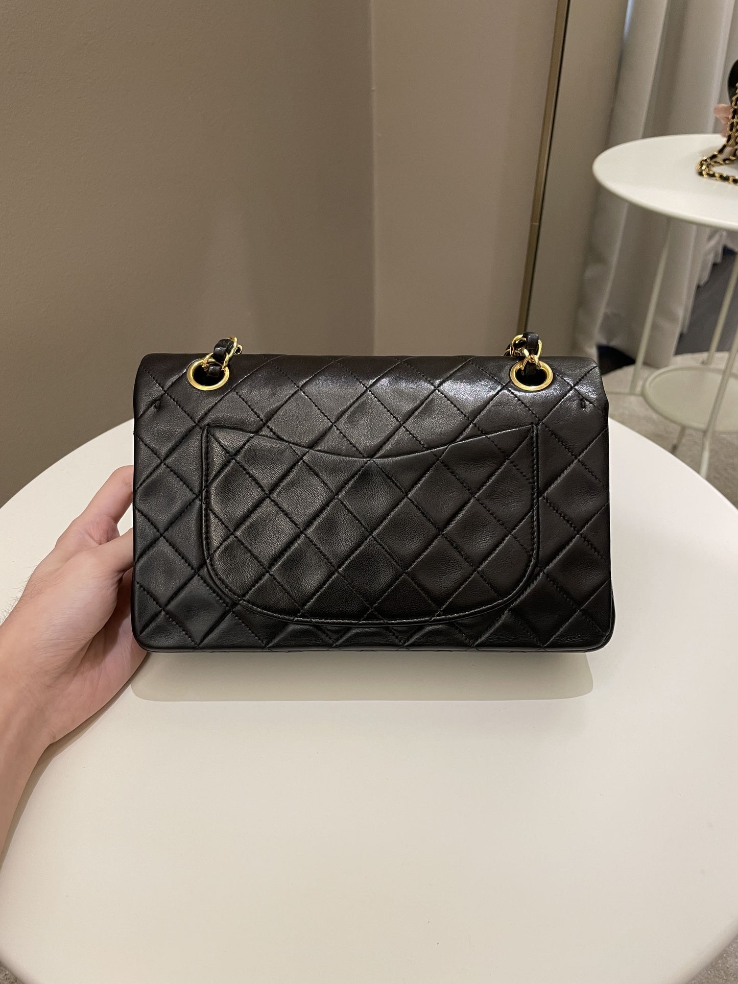 Luxury Chanel Vintage Classic Quilted Small Double Flap Black Lambskin