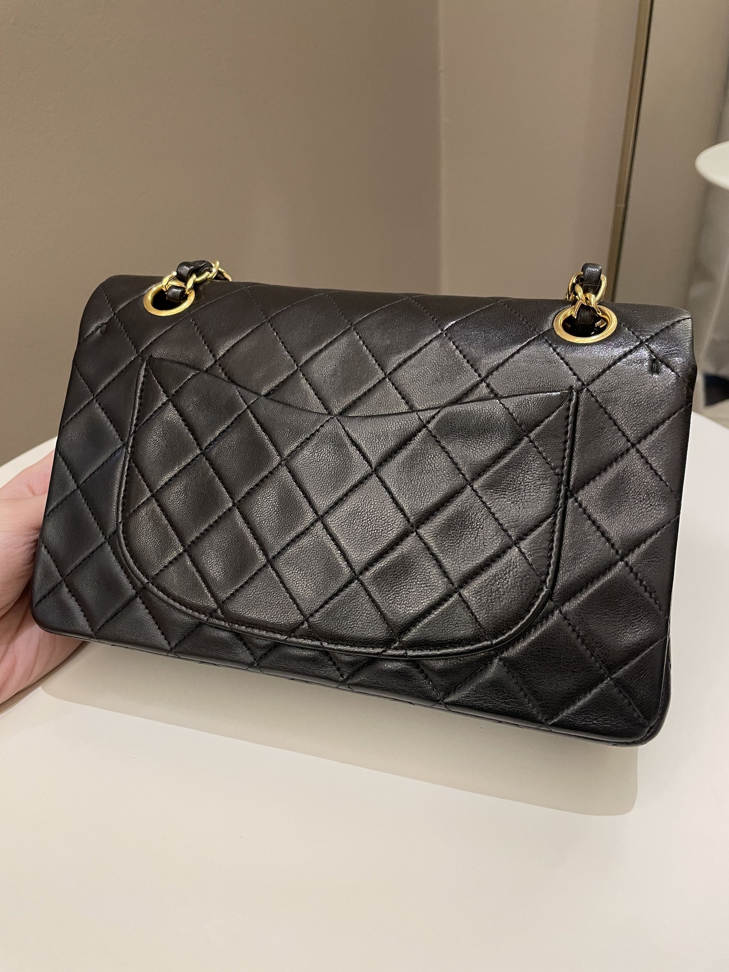 Luxury Chanel Vintage Classic Quilted Small Double Flap Black Lambskin