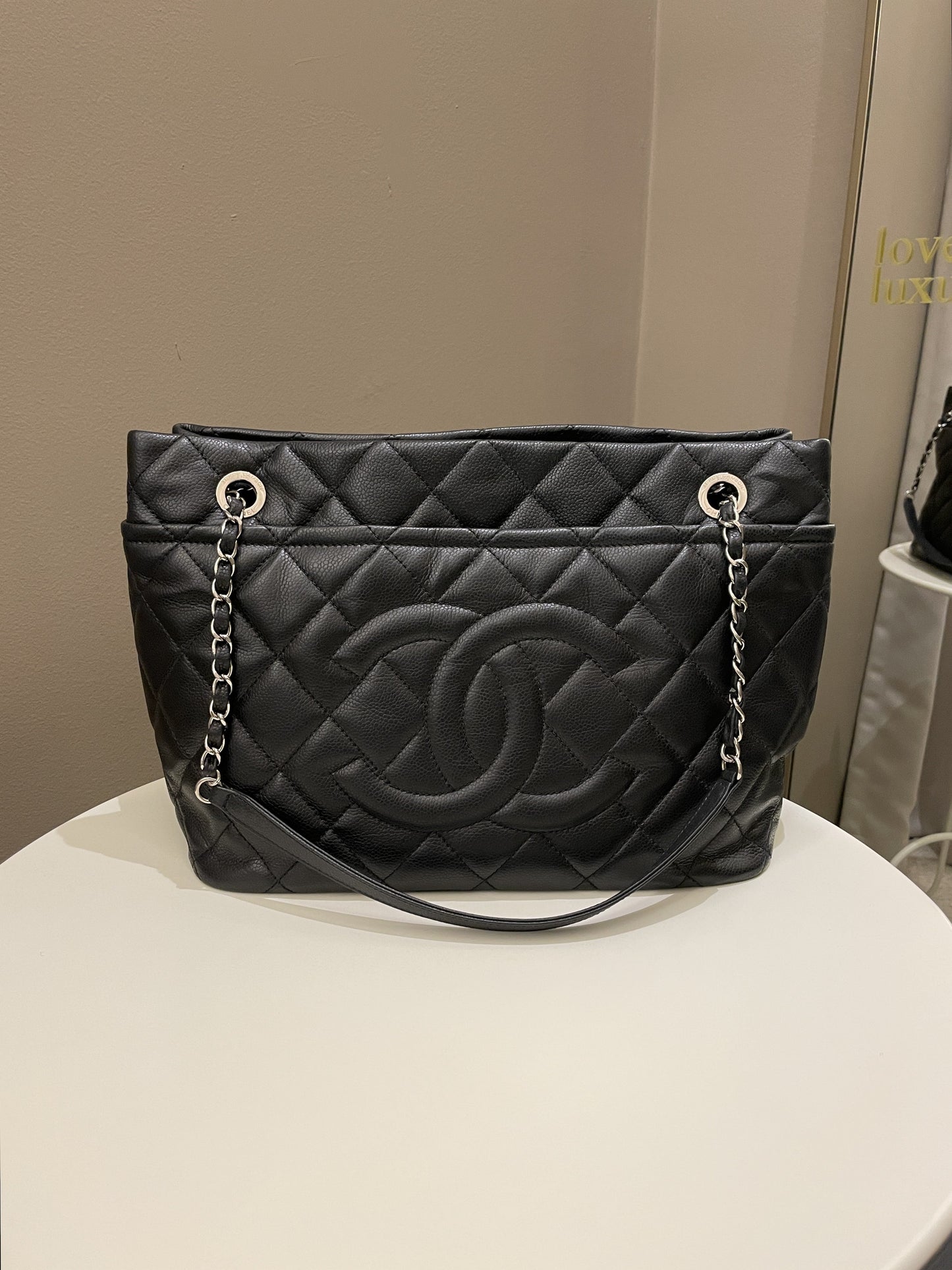 Luxury Chanel Timeless CC Shopping Tote Black Caviar