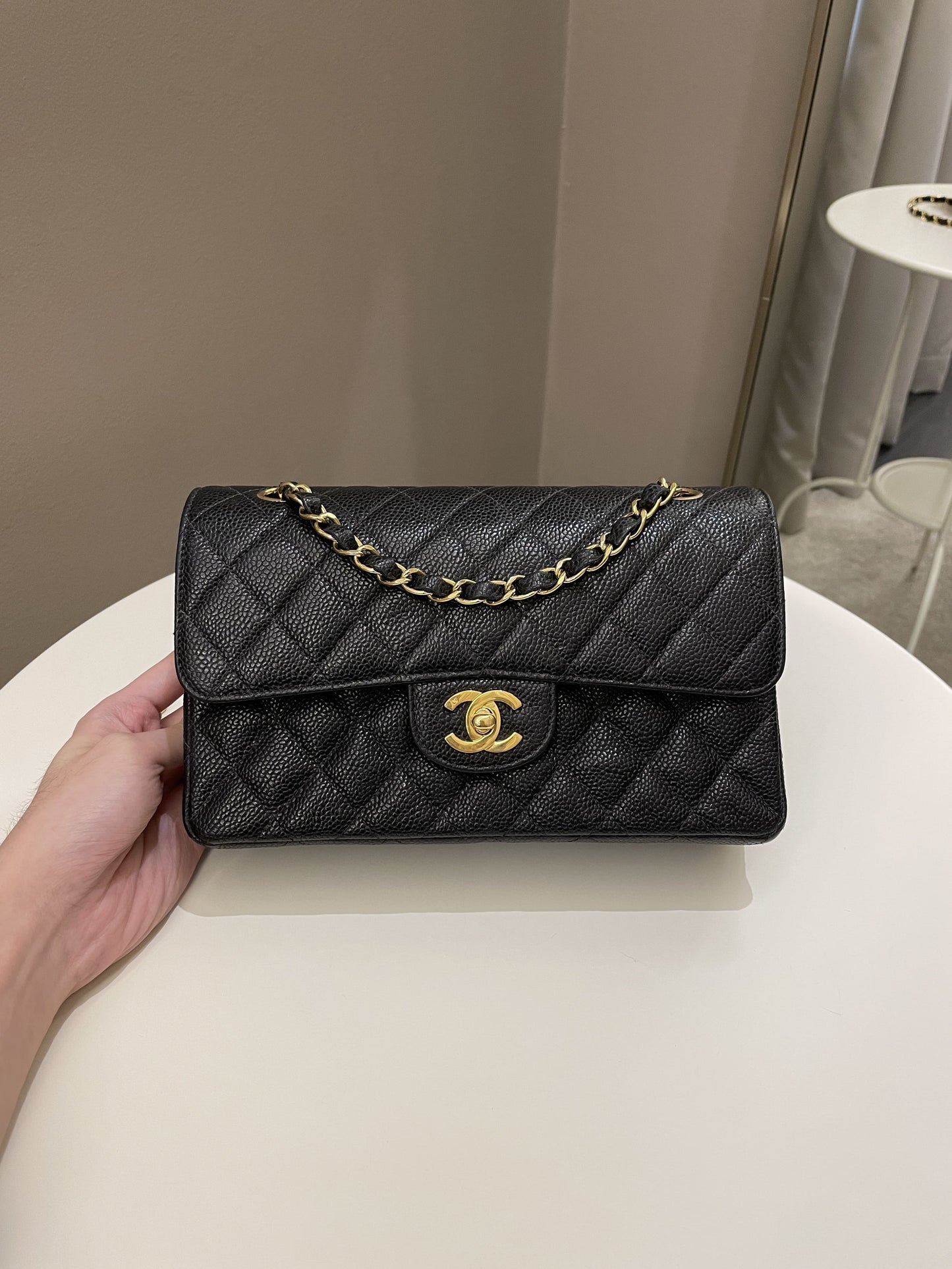 Luxury Chanel Classic Quilted Small Double Flap Black Caviar