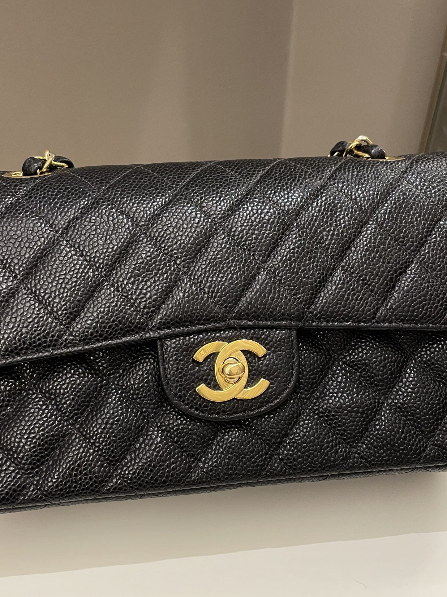 Luxury Chanel Classic Quilted Small Double Flap Black Caviar