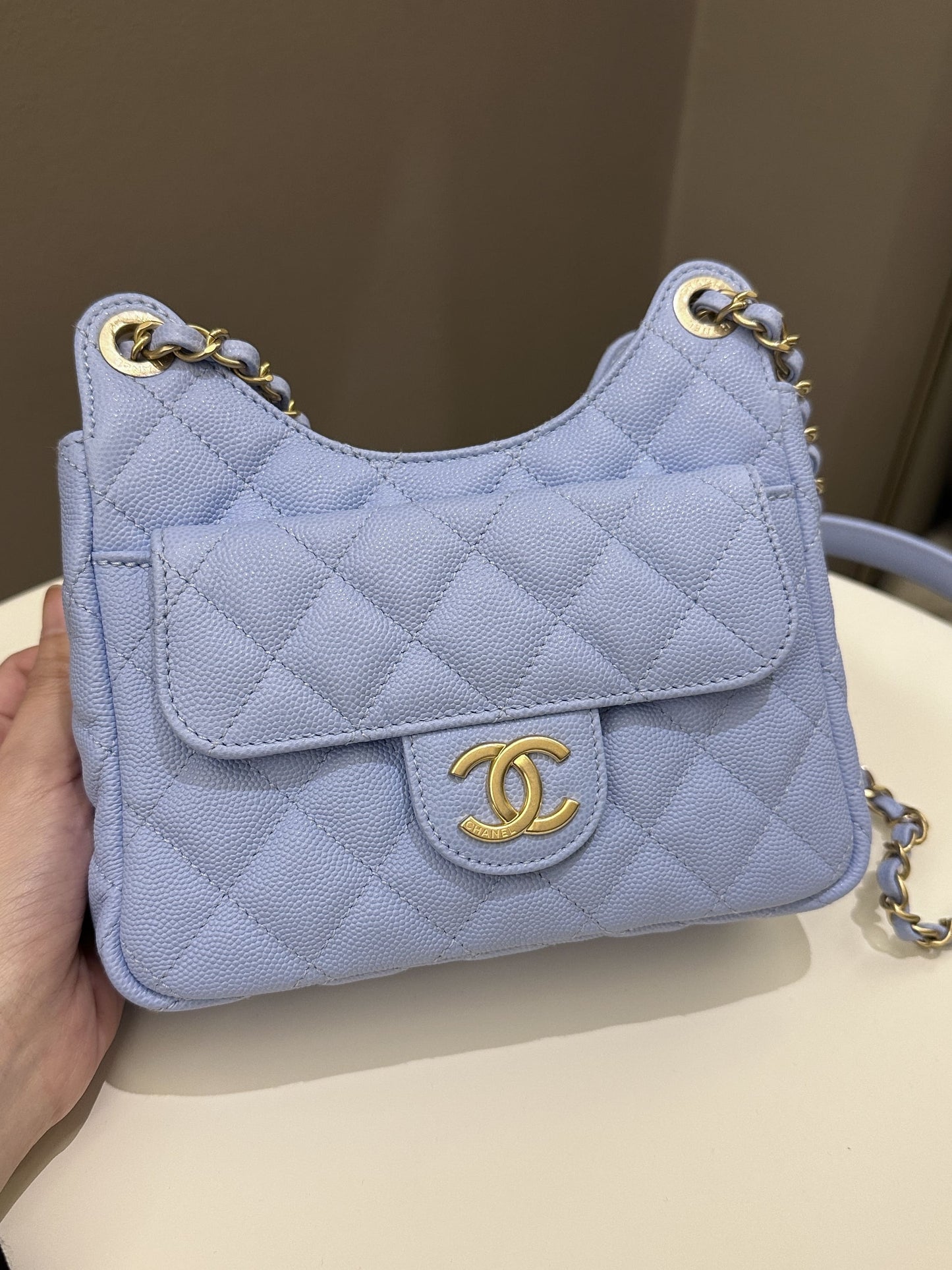 Luxury Chanel Small Hobo Bag Periwinkle Caviar