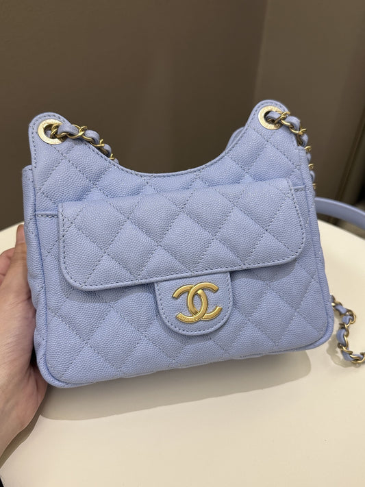 Luxury Chanel Small Hobo Bag Periwinkle Caviar