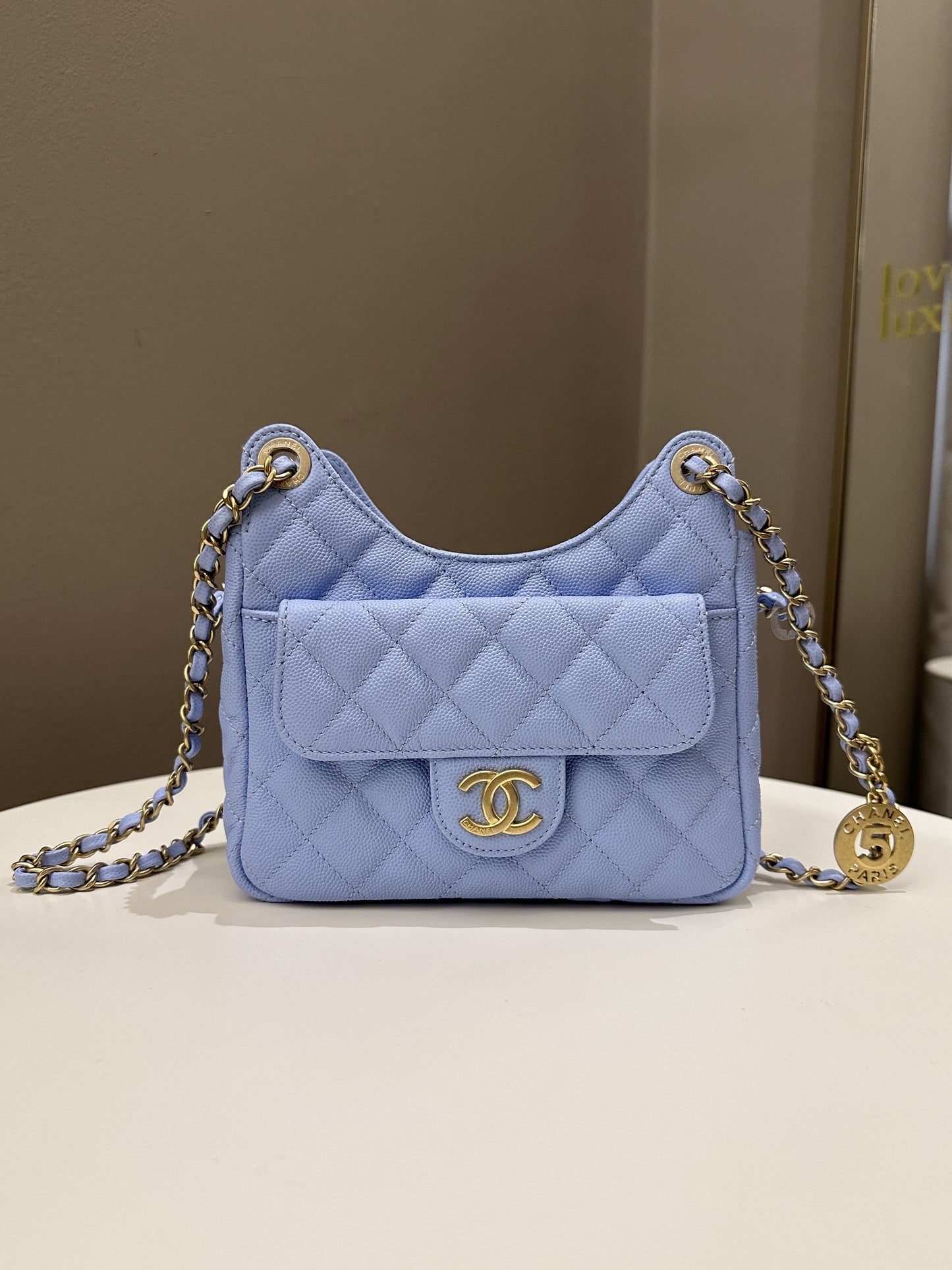 Luxury Chanel Small Hobo Bag Periwinkle Caviar