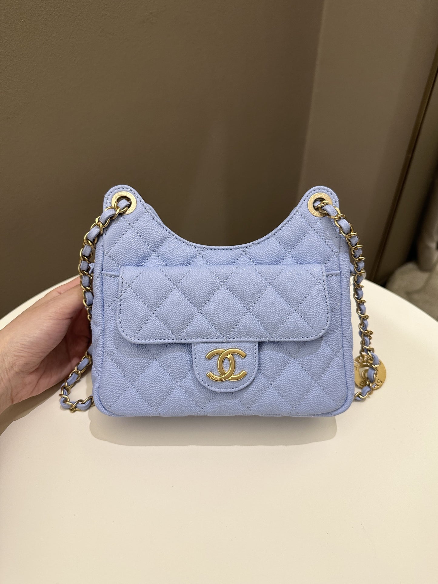 Luxury Chanel Small Hobo Bag Periwinkle Caviar