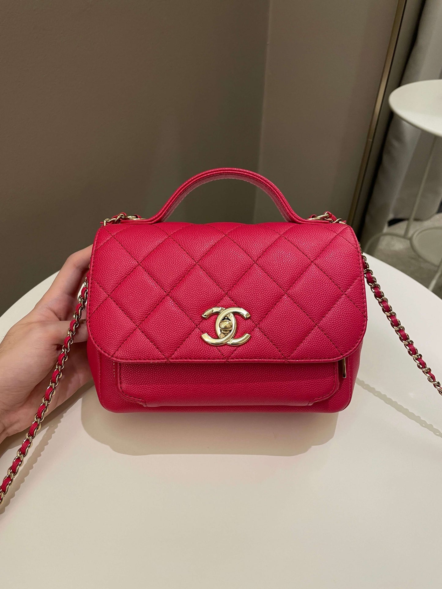 Luxury Chanel Business Affinity Flap Red Caviar