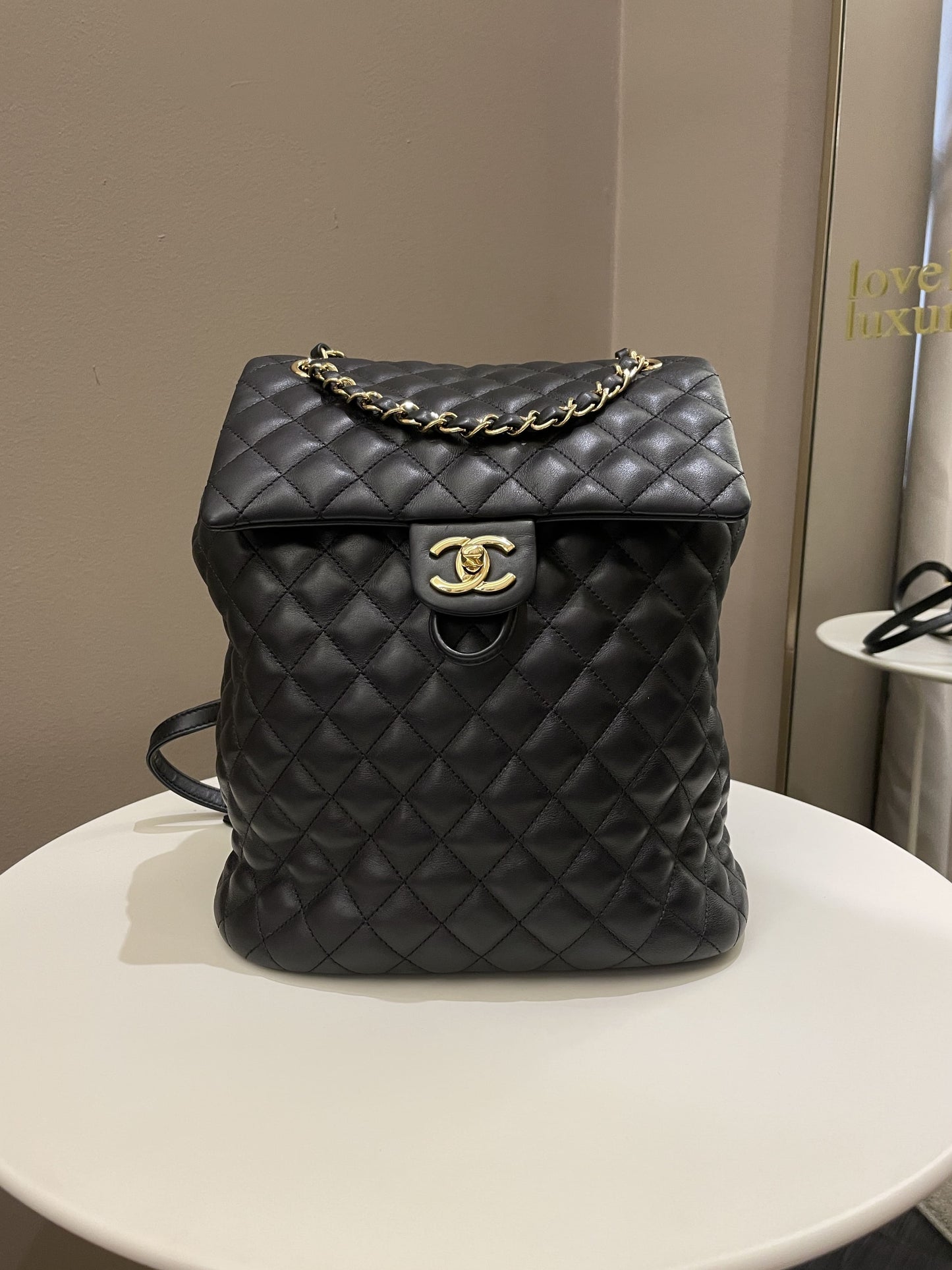Luxury Chanel Quilted Urban Spirit Backpack Black Calfskin