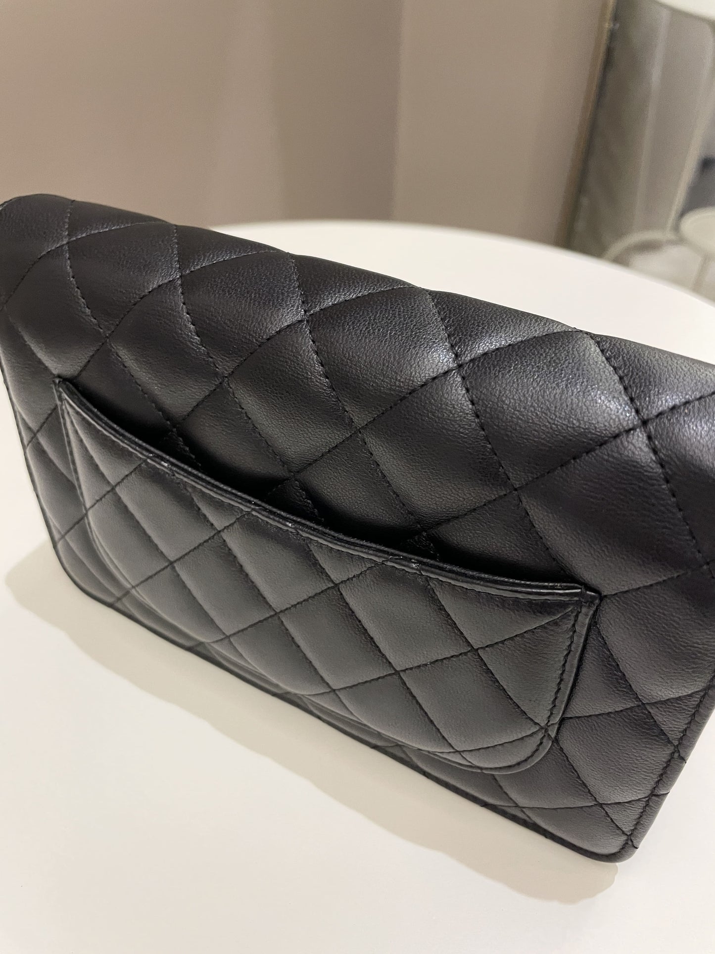 Luxury Chanel Classic Quilted Wallet on Chain Black Lambskin