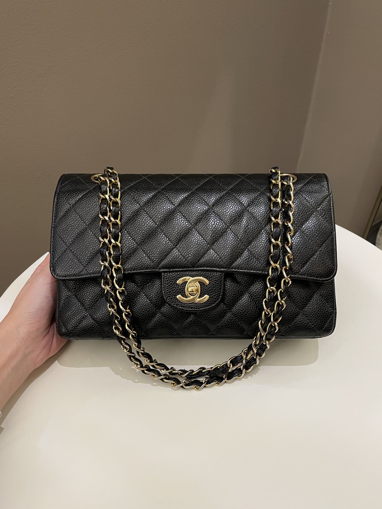 Luxury Chanel Vintage Classic Quilted Medium Double Flap Black