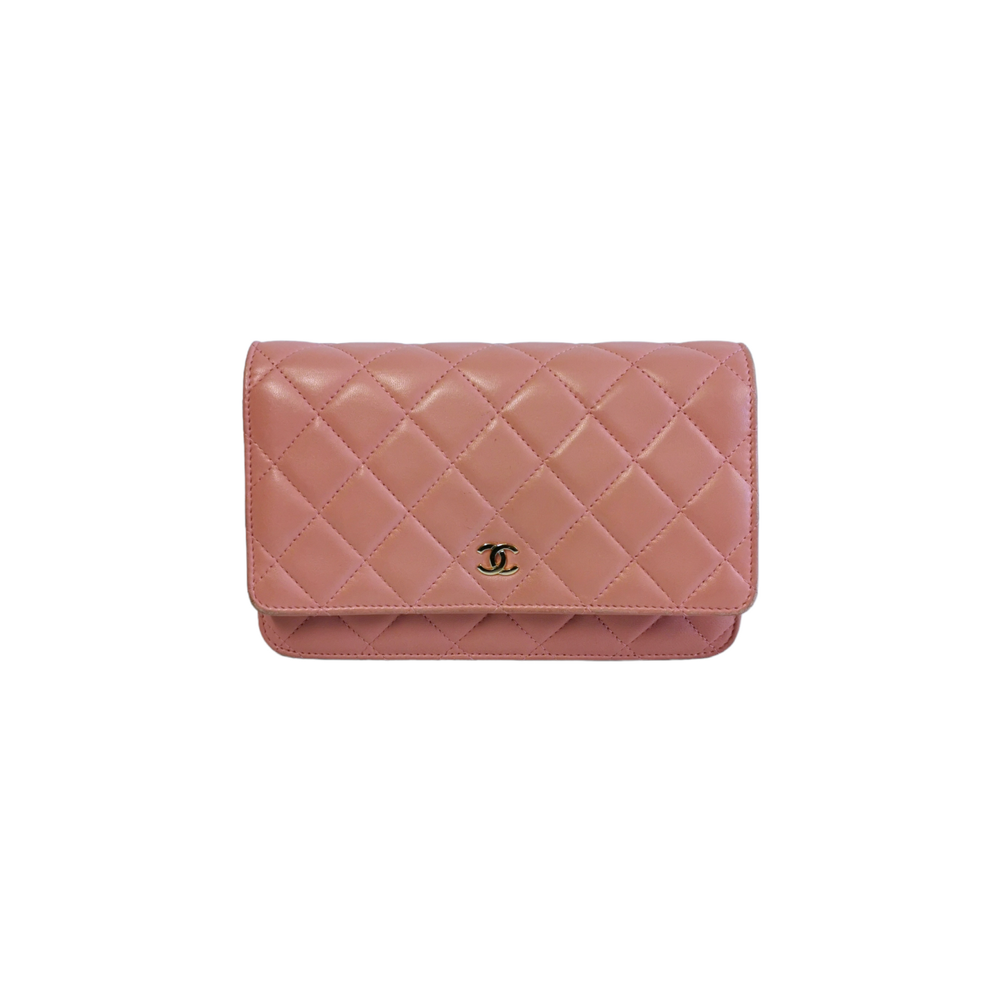 Luxury Chanel WoC Pink Lambskin Gold