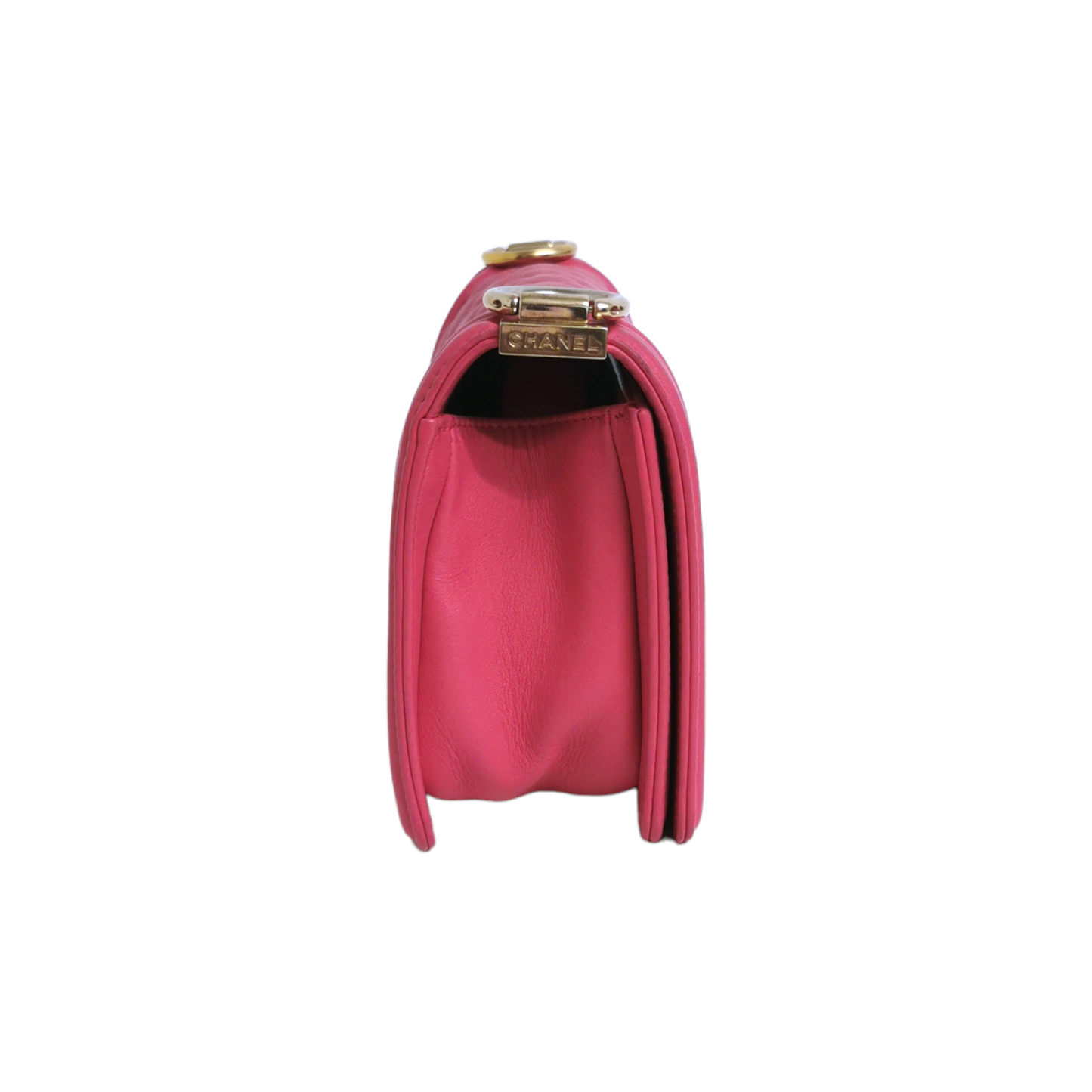 Luxury Chanel Boy Small Pink Calfskin Gold