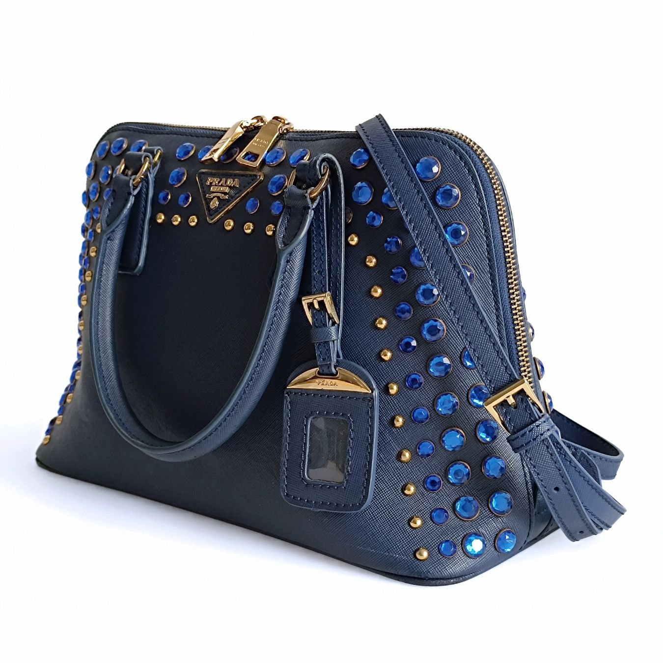 Luxury PradaLuxury PradaLuxury PradaBijoux shoulder bag in blue Saffiano leather
