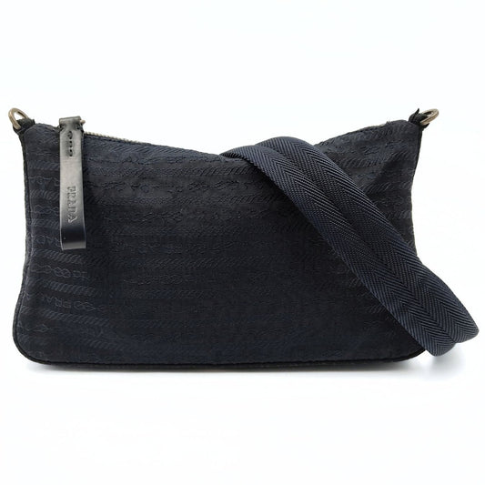 Luxury Pradashoulder bag in blue monogram nylon