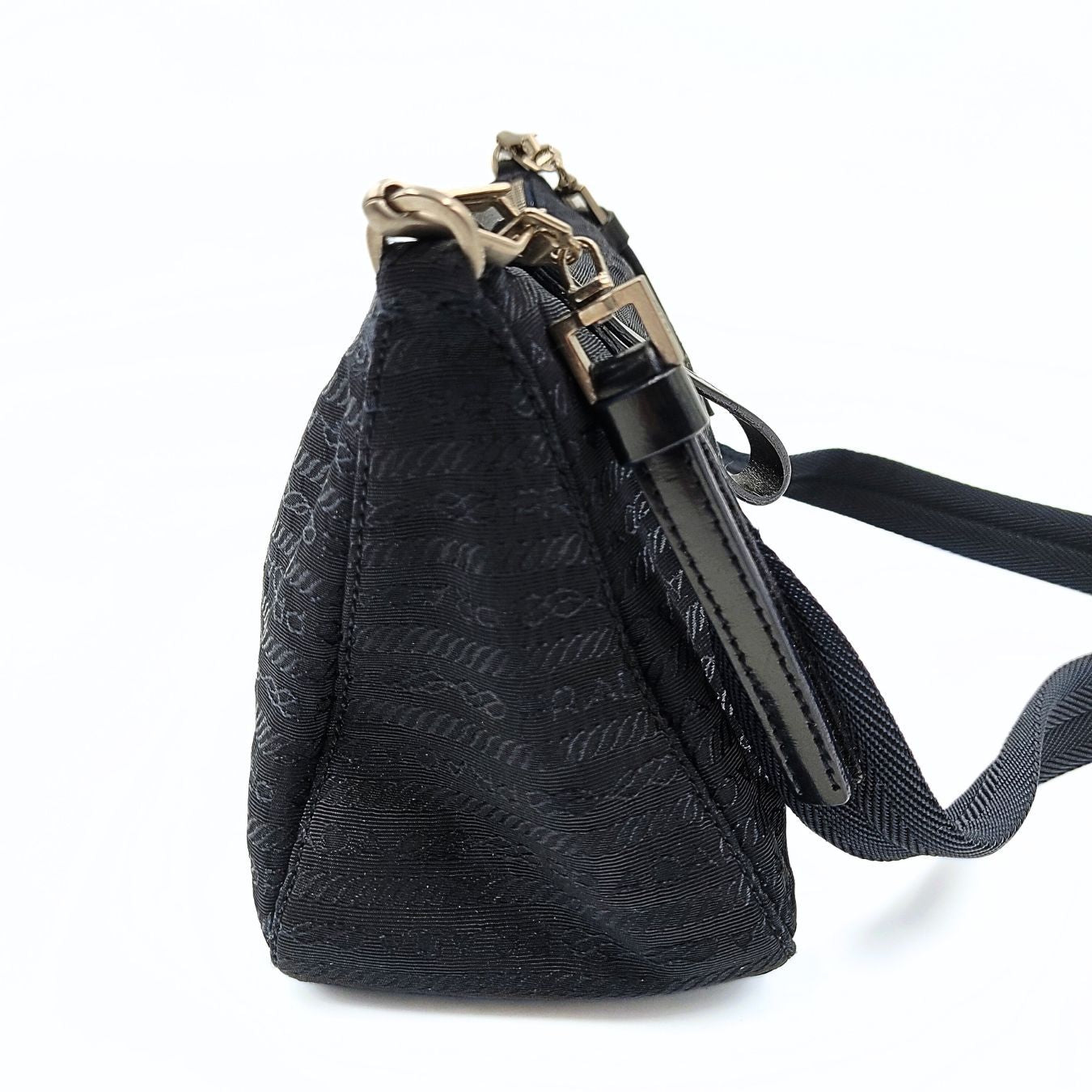 Luxury Pradashoulder bag in blue monogram nylon